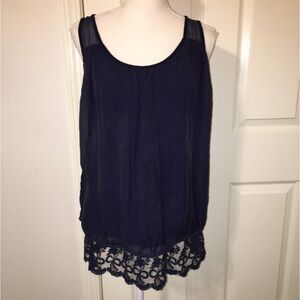 Prontomoda Giusy Silk & Lace Tank